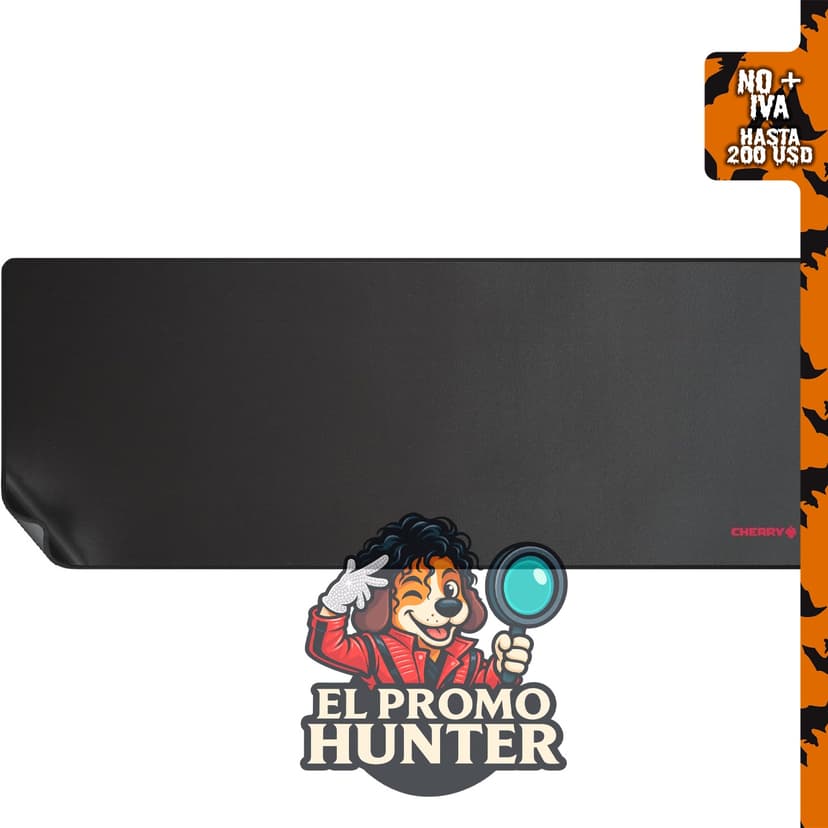 Cherry MP 2000 - Alfombrilla de mouse prémium XXL (80 x 35 x 0.5 cm), superficie de tela lisa, bordes cosidos, parte inferior antideslizante.