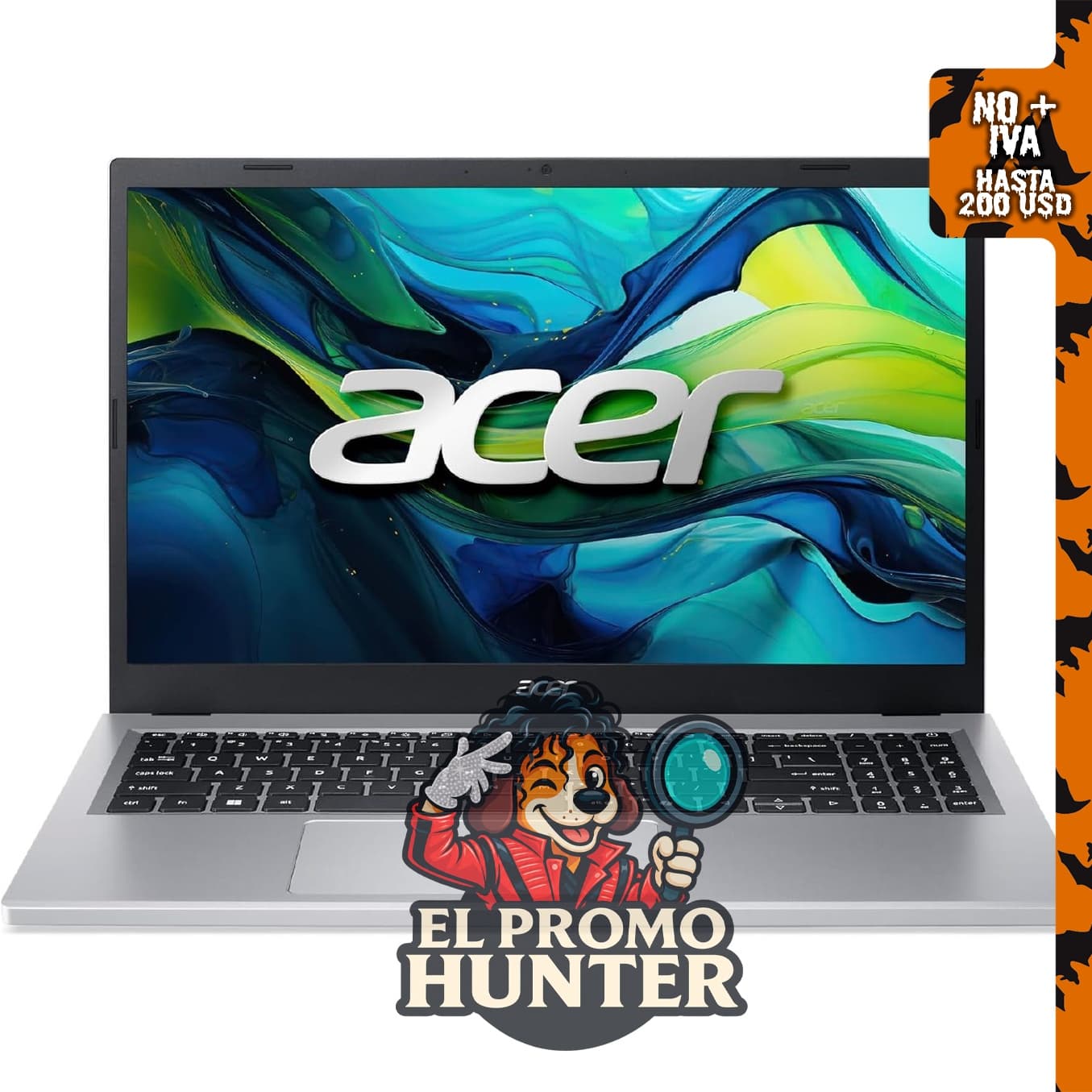 Acer Aspire Go 15, portátil con pantalla FHD IPS de 15.6", procesador AMD Ryzen 3 30, 8 GB LPDDR5 y SSD de 128 GB.