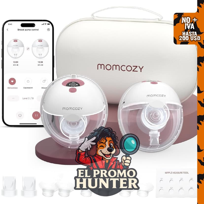 Momcozy Extractor de leche portátil con control por aplicación inteligente.