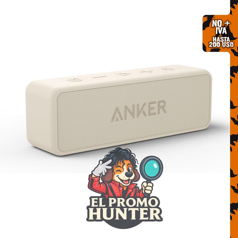 Soundcore Anker 2, altavoz Bluetooth portátil de 12 W, IPX7 resistente al agua, micrófono integrado, 24 horas de reproducción.