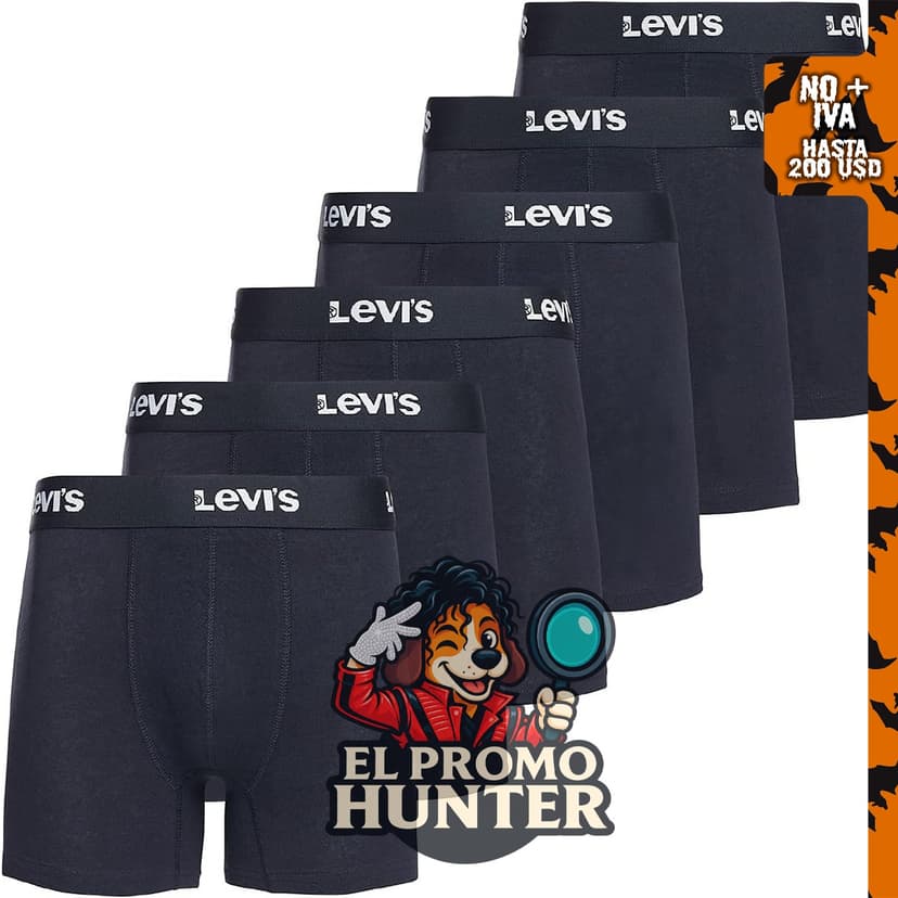 Levi's Calzoncillos tipo bóxer de algodón transpirable para hombre, paquete de 6.