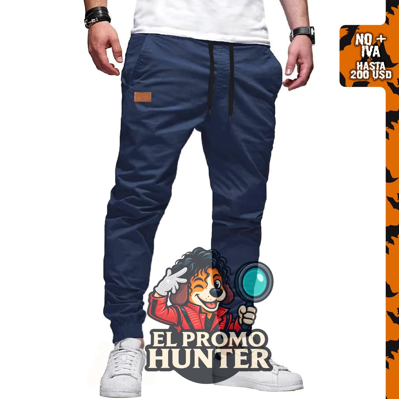 JMIERR Pantalones Joggers de algodón para hombre, estilo casual, tejido twill.