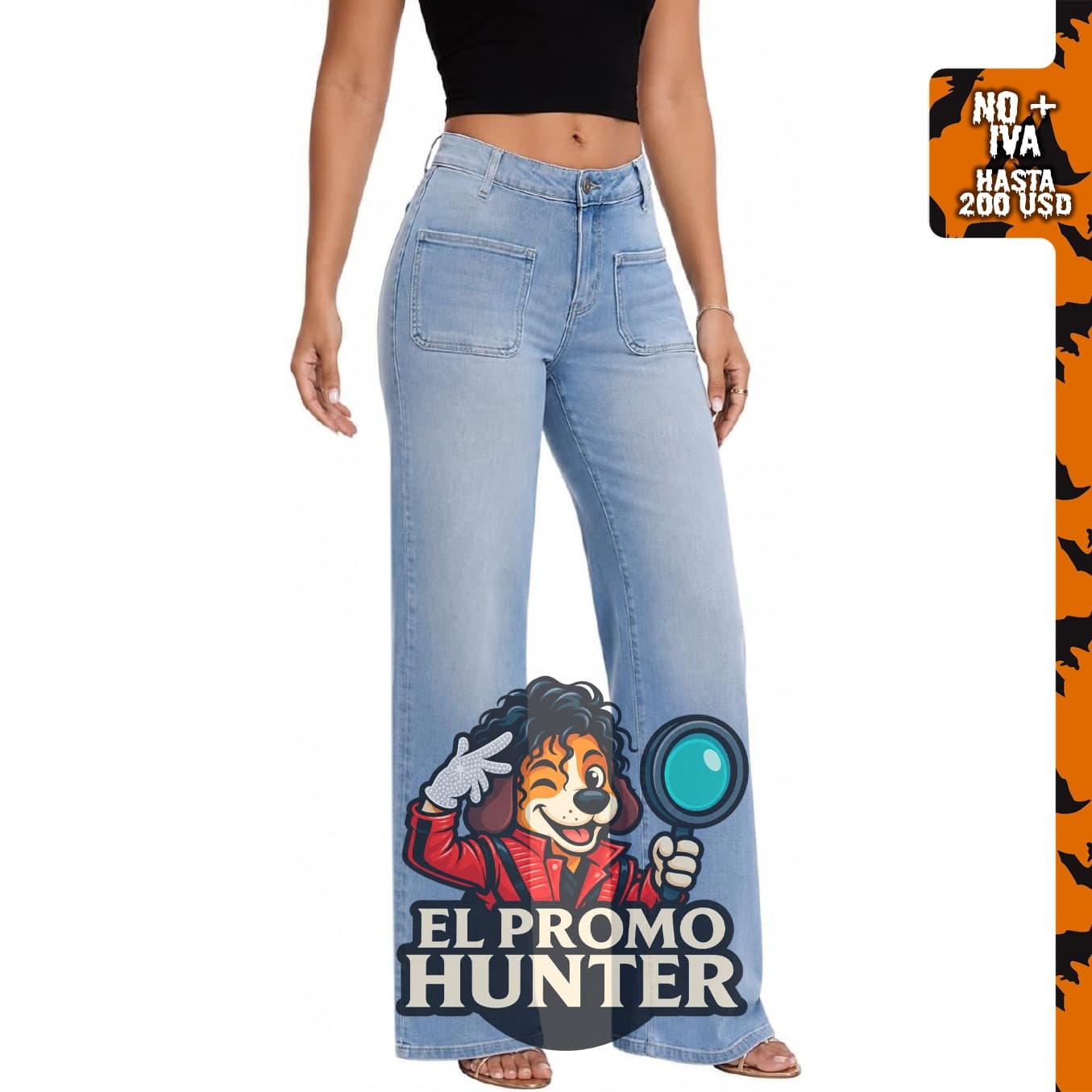 ONESO Jeans de pierna ancha para mujer, pantalones de mezclilla elásticos.