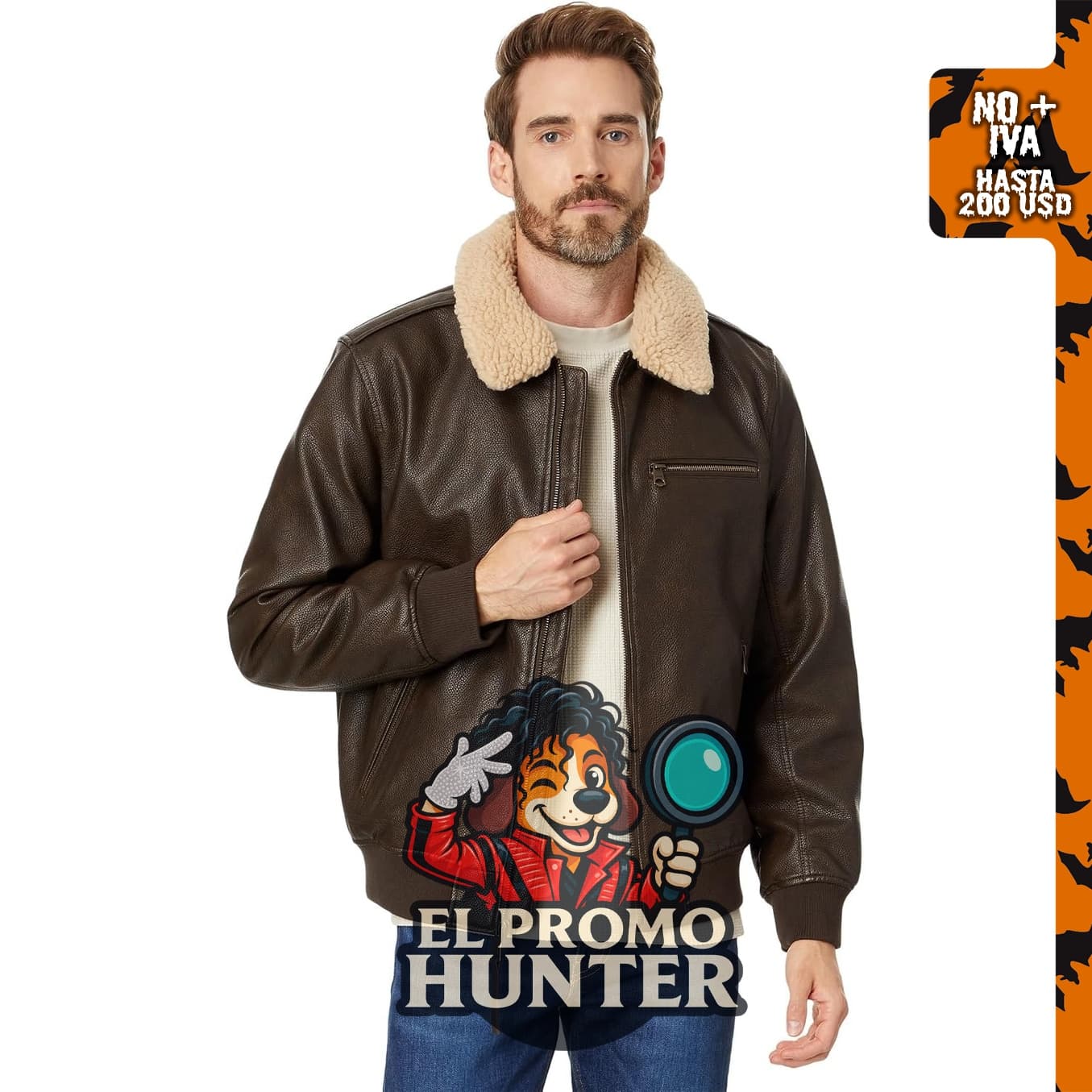 Chaqueta bomber de aviador de cuero sintético para hombre de Levi's con cuello de sherpa.