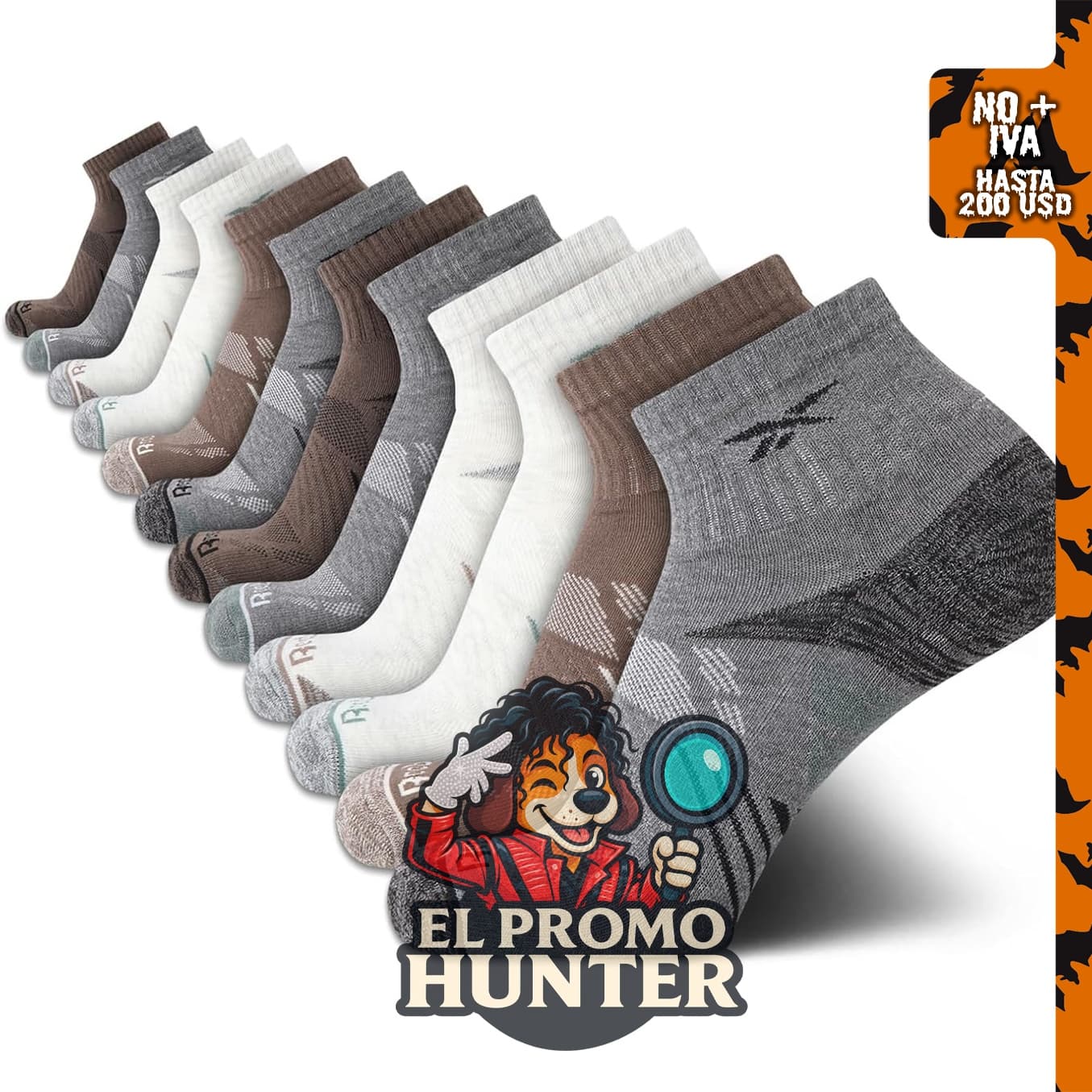 Reebok Calcetines acolchados con soporte de arco para hombre, paquete de 12.