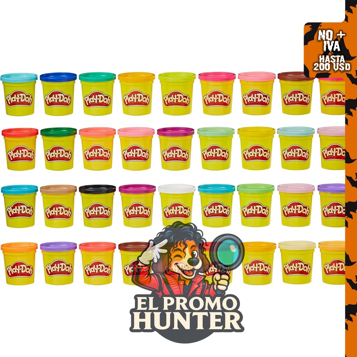 Play-Doh Compuesto de Modelado, estuche con 36 colores, latas de 3 oz (85 g) cada una, no tóxico.