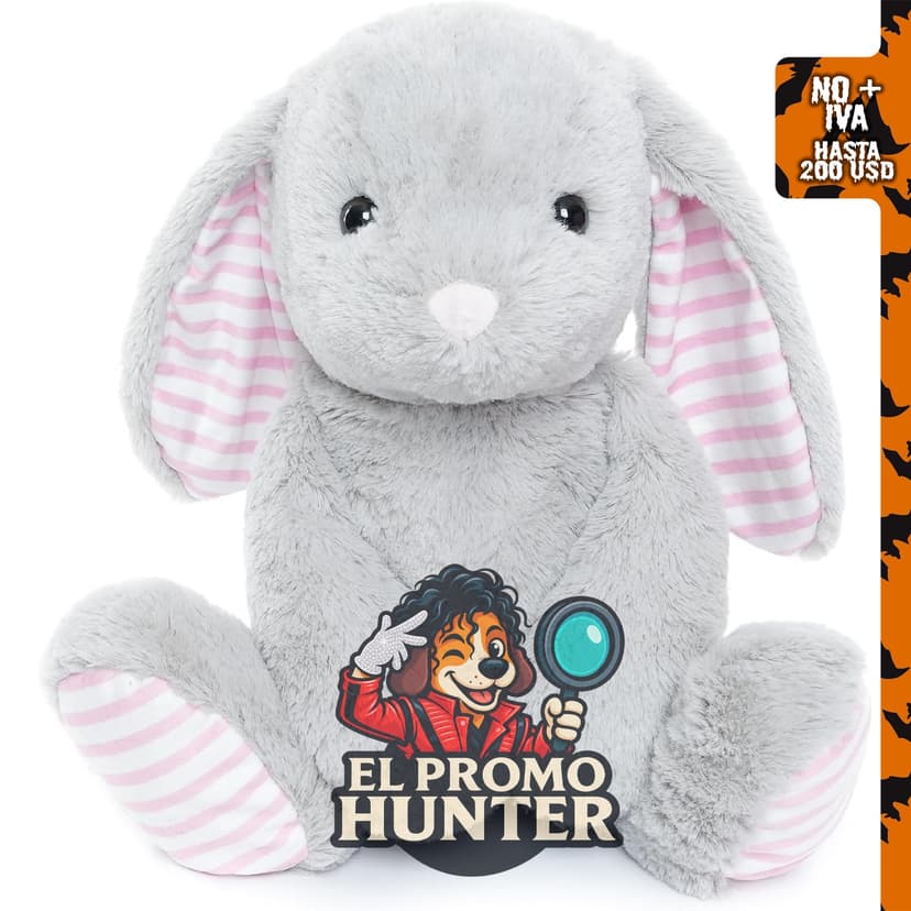 WEIGEDU Conejo Gris de Peluche, juguete suave para niños.