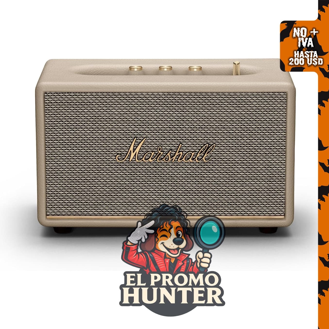 Marshall Acton III Bluetooth Home Speaker - Cream, bocina portátil con conectividad Bluetooth.