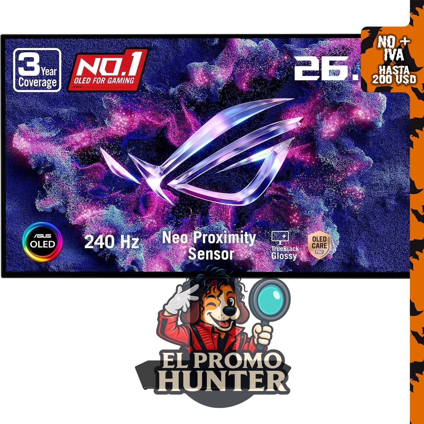 ASUS ROG XG27AQDMGR Monitor para juegos OLED HDR de 27 pulgadas.