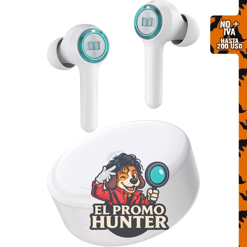 Monster Clarity 102 Plus Auriculares Inalámbricos, Bluetooth con HiFi Stereo, 4 Micrófonos ENC, 30H de Reproducción, Carga Tipo-C, IPX6 Impermeables.