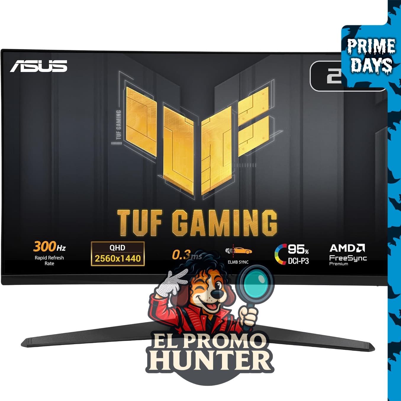 Monitor ASUS TUF Gaming de 27" (VG27AQM5A) QHD (2560x1440), 300Hz, IPS, 0.3ms, altavoz, 95% DCI-P3.