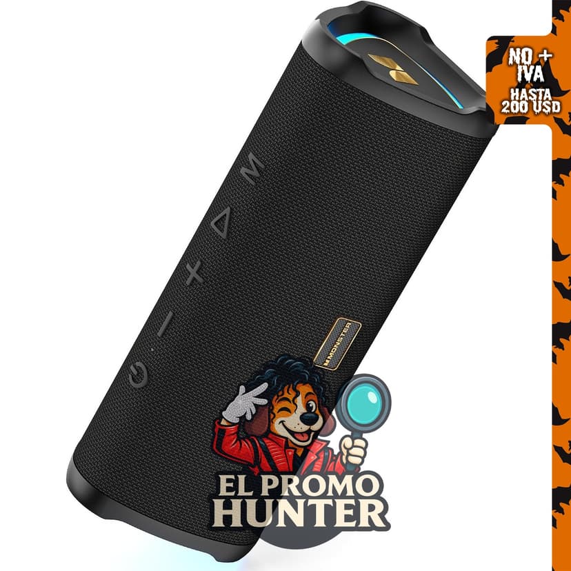 Monster Altavoz portátil Bluetooth de Prism, estéreo de 20W, resistente al agua IPX6.
