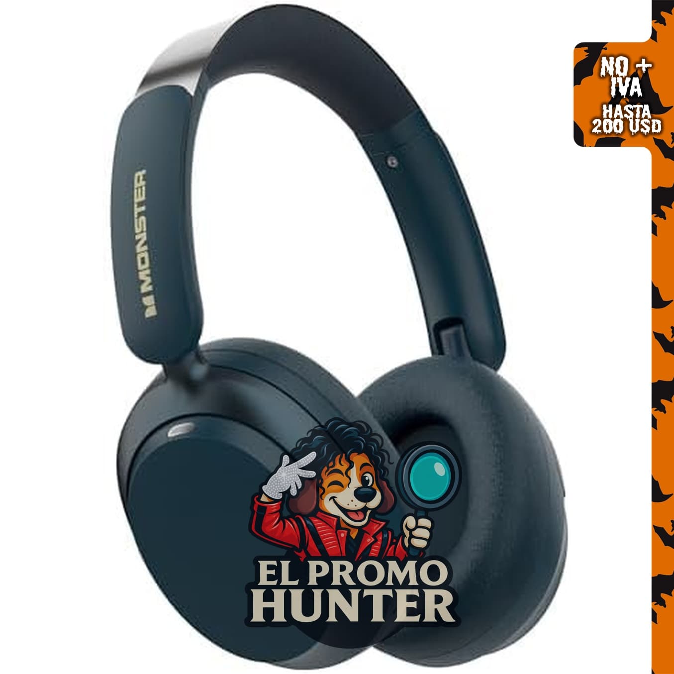 Monster Persona 3rd ANC - Auriculares Bluetooth sobre la oreja con cancelación de ruido y micrófono.