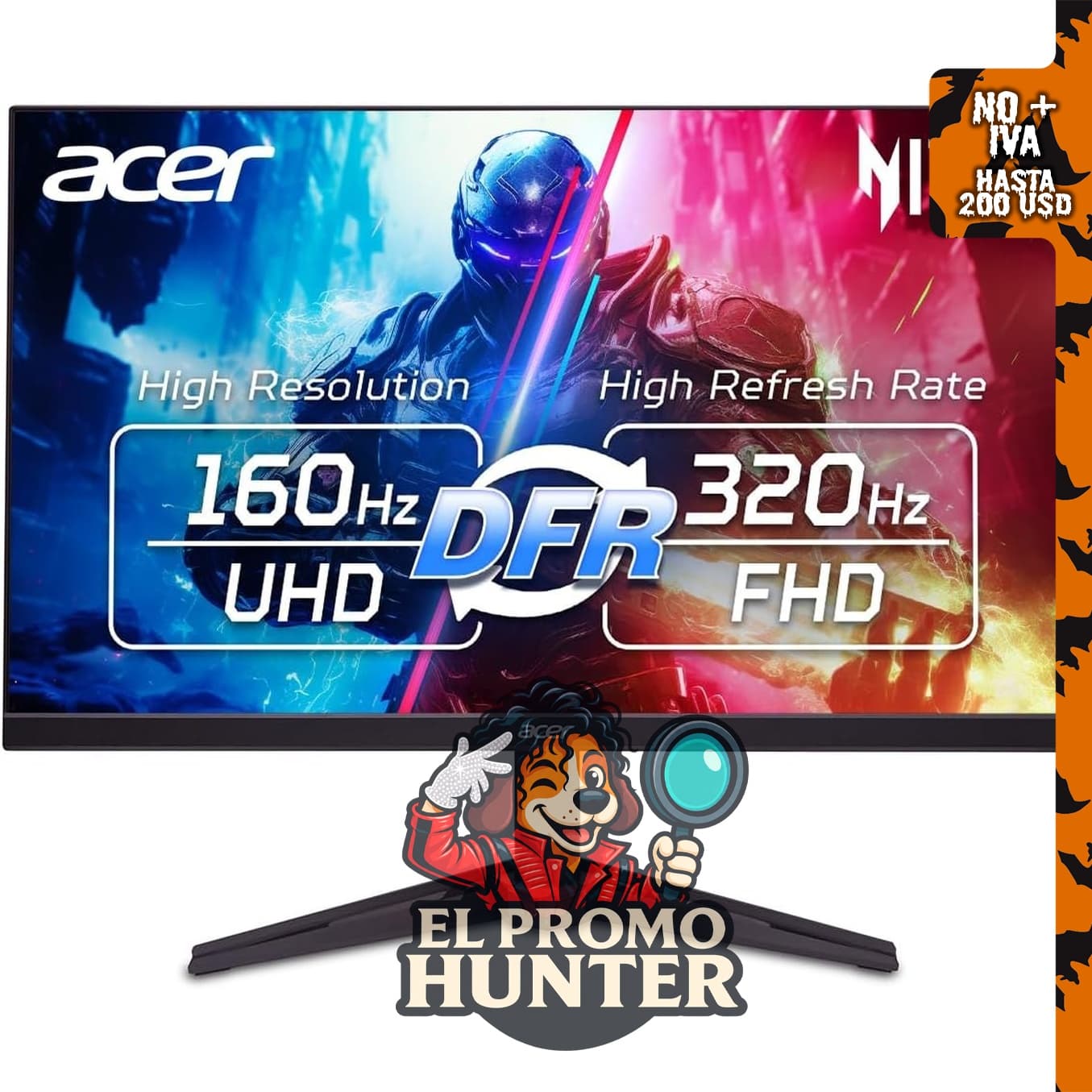 Acer Nitro - Monitor IPS 4K UHD de 27" (3840 x 2160), AMD FreeSync Premium, 160 Hz, 0.5 ms.