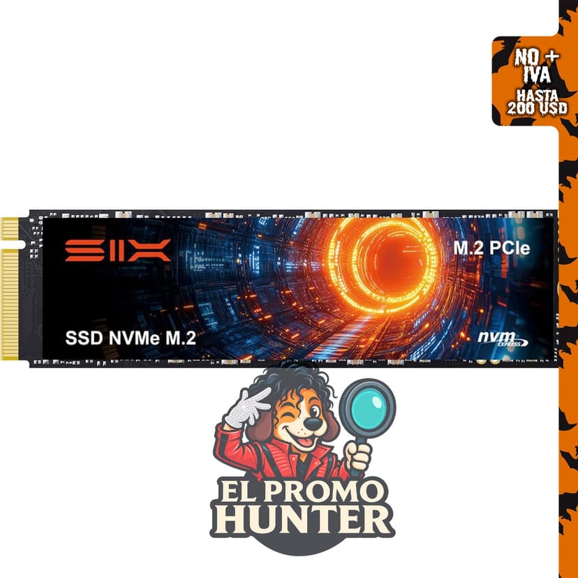 SIX NVME M.2 SSD PCIe 4.0 de 1TB, velocidad de lectura hasta 7350MB/s, formato M.2 2280.