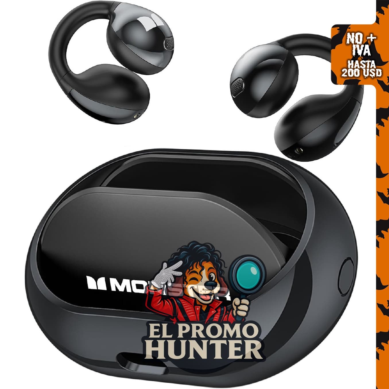 Monster Auriculares abiertos AC600, inalámbricos Bluetooth 5.4 con estéreo y llamada clara ENC.