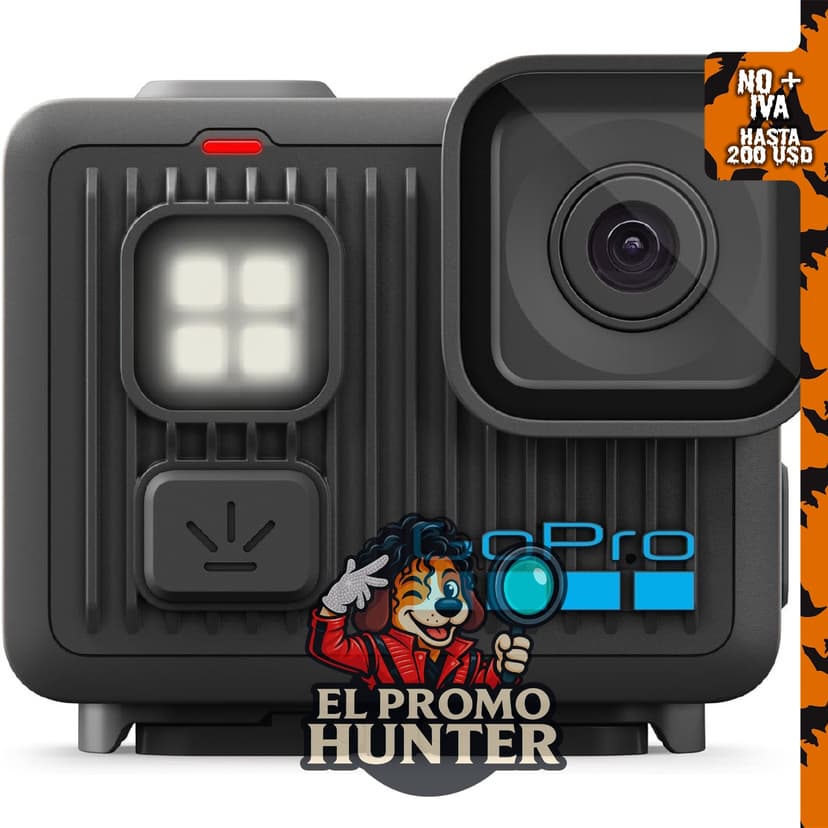 GoPro LIT Hero - Cámara de acción impermeable con luz, video 4K60, foto 12 MP, pantalla táctil y estabilización.