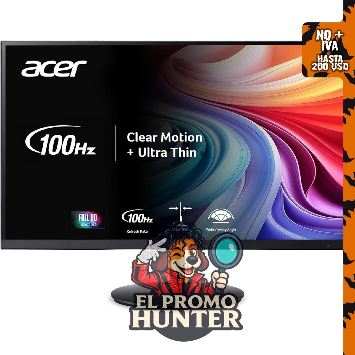 Acer SH322Q Hbih - Monitor de 31.5" (81 cm) Full HD (1920 x 1080) ultradelgado, compatible con FreeSync y hasta 100 Hz.