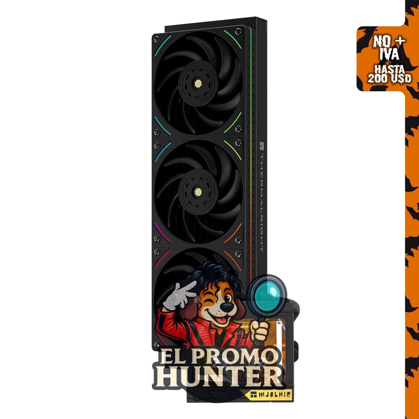 TR Thermalright Mjolnir Vision 360 UB PRO ARGB, enfriador de agua negro para CPU con pantalla LCD IPS de 640 x 480.