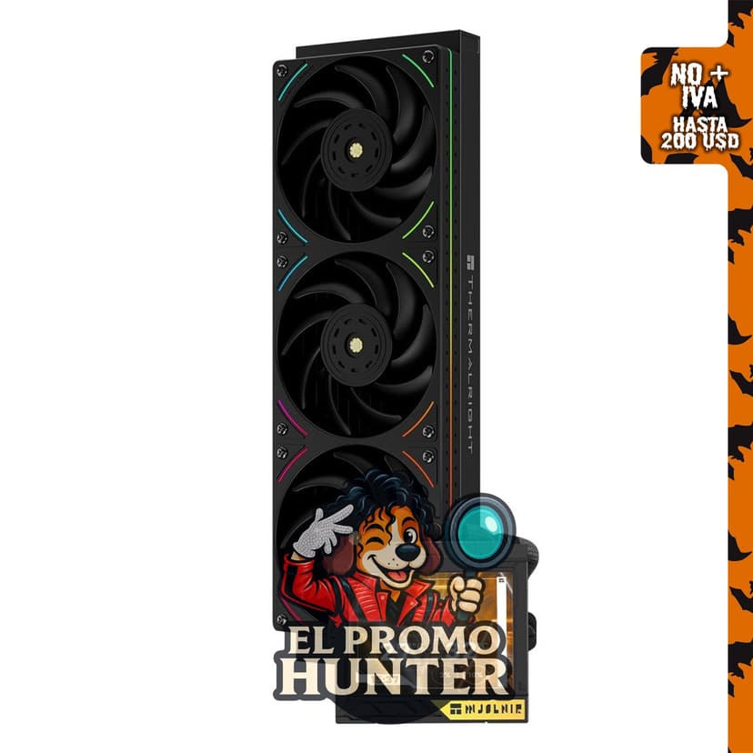 TR Thermalright Mjolnir Vision 360 UB PRO ARGB, enfriador de agua negro para CPU con pantalla LCD IPS de 640 x 480.