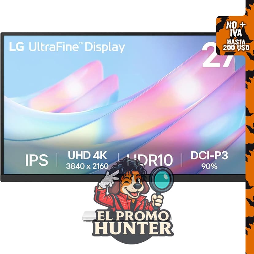 LG 27US500-W Monitor Ultrafine 27" (68.6 cm) 4K UHD (3840x2160) HDR10 IPS, diseño sin bordes.