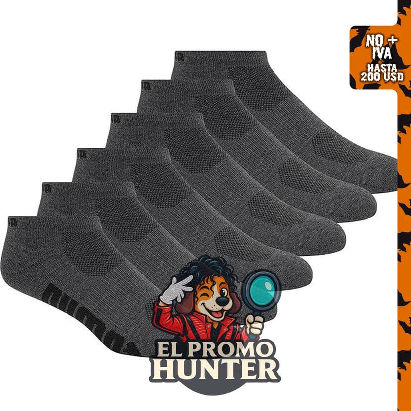 PUMA Paquete de 6 calcetines cortos para hombre.