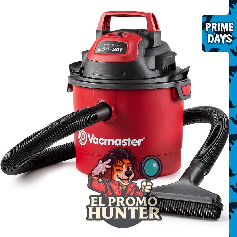 Vacmaster DVOM202P 1101 - Aspiradora portátil inalámbrica de 9,5 L (2,5 gal) y 20 V, color rojo.