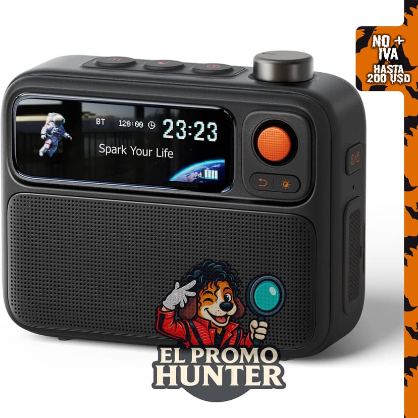 Divoom Flowtoo - Máquina de ruido blanco con altavoz Bluetooth, reloj despertador y pantalla relajante.