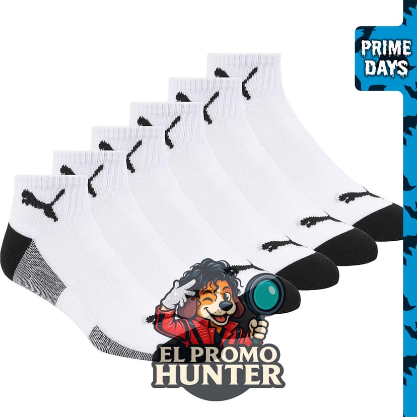 PUMA Calcetines Quarter Crew para hombre, paquete de 6 unidades.