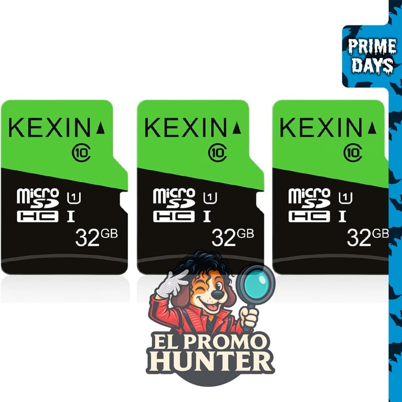 KEXIN Paquete de 3 tarjetas de memoria micro SD de 32 GB MicroSDHC UHS-I, clase 10, alta velocidad.