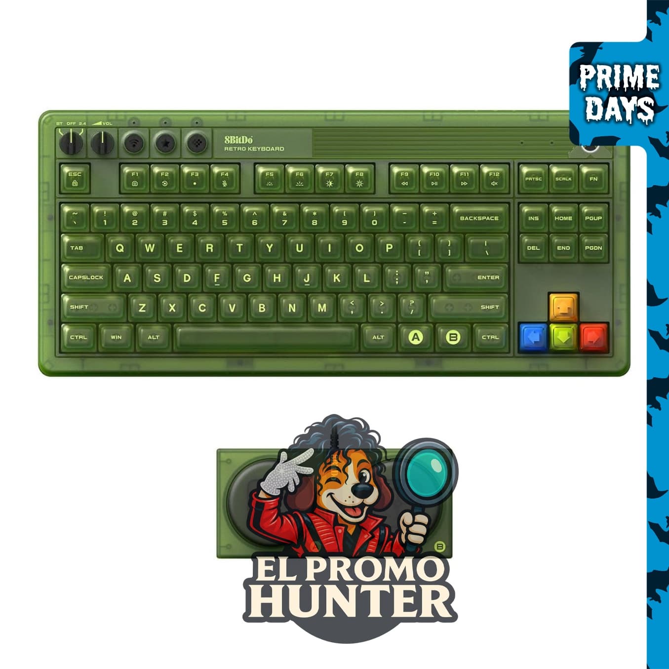 8BitDo Retro 87 Teclado Mecánico con Retroiluminación RGB, Bluetooth/2.4G/USB-C, teclado inalámbrico para gaming, edición Xbox.