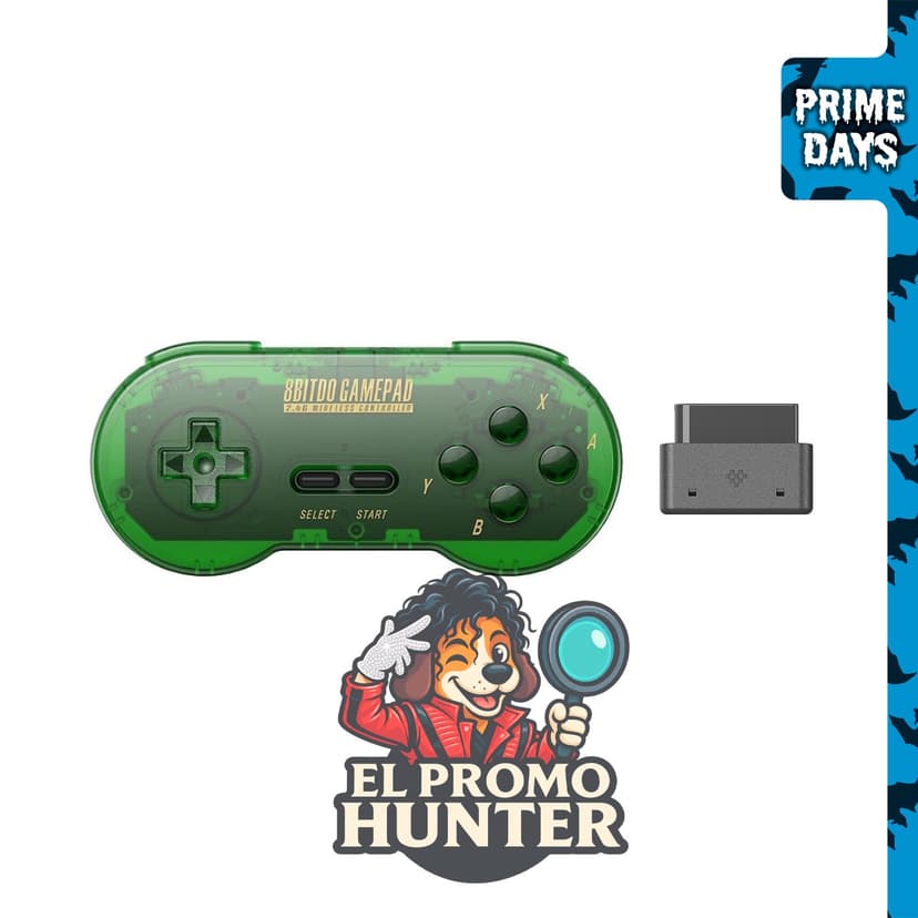 8Bitdo SN30 Gamepad inalámbrico 2.4G para SNES/SFC (Edición Jade Green).