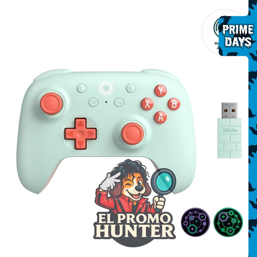 Controlador inalámbrico 8Bitdo Ultimate 2C con joysticks y gatillos Hall Effect, compatible con Windows PC y Android.