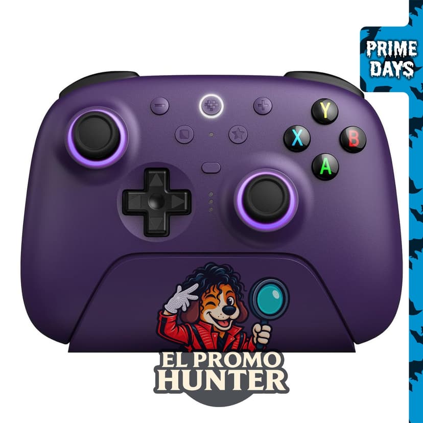 Controlador de videojuegos inalámbrico 8Bitdo Ultimate 2 con base de carga - Color púrpura.
