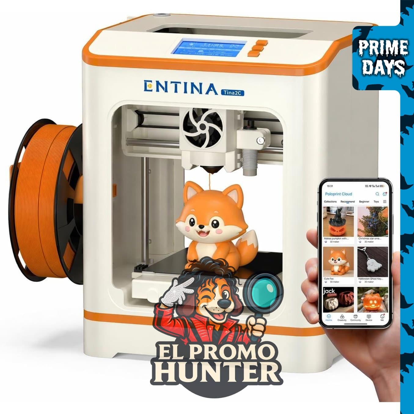 Entina Tina2C Impresora 3D, mini impresora 3D totalmente montada, control de aplicación y WiFi, nivelación automática.