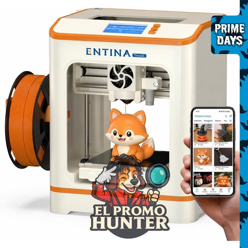 Entina Tina2C Impresora 3D, mini impresora 3D totalmente montada, control de aplicación y WiFi, nivelación automática.