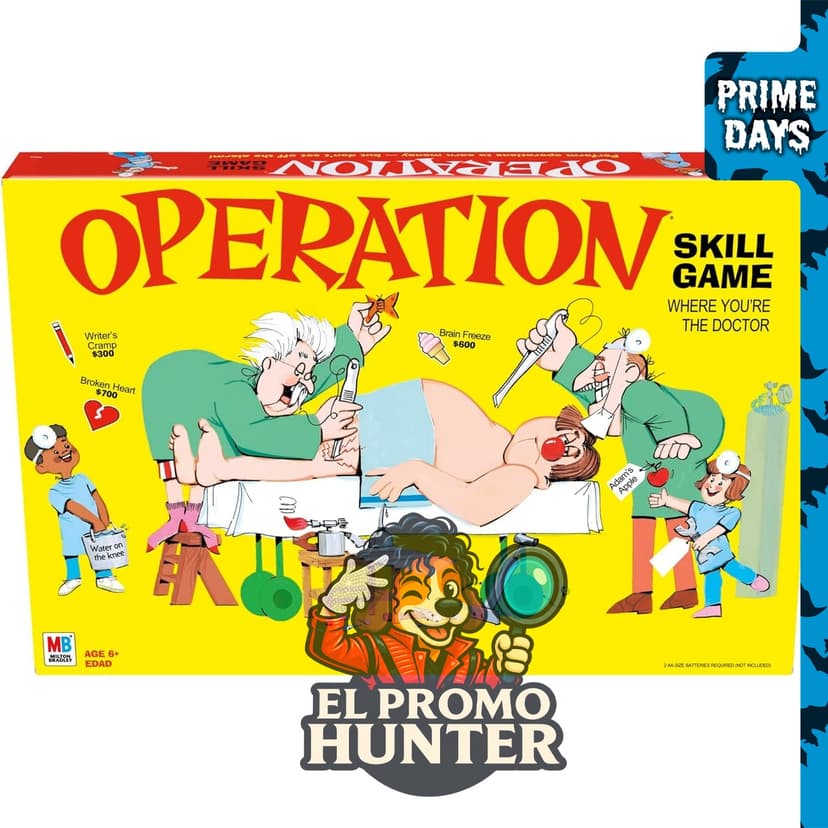 Hasbro Gaming Operation, juego de mesa electrónico para 2 o más jugadores, recomendado para niños a partir de 6 años.