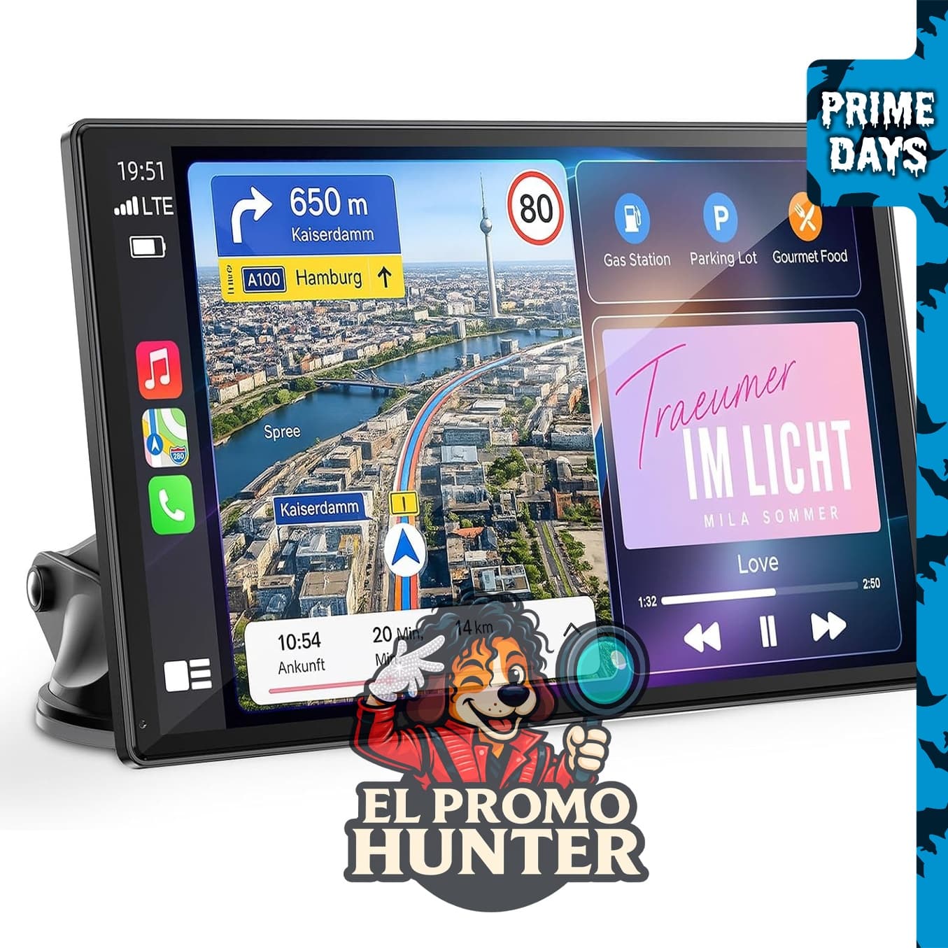 TOGUARDGO Pantalla Carplay de 9" (23 cm) para coche, juego inalámbrico.