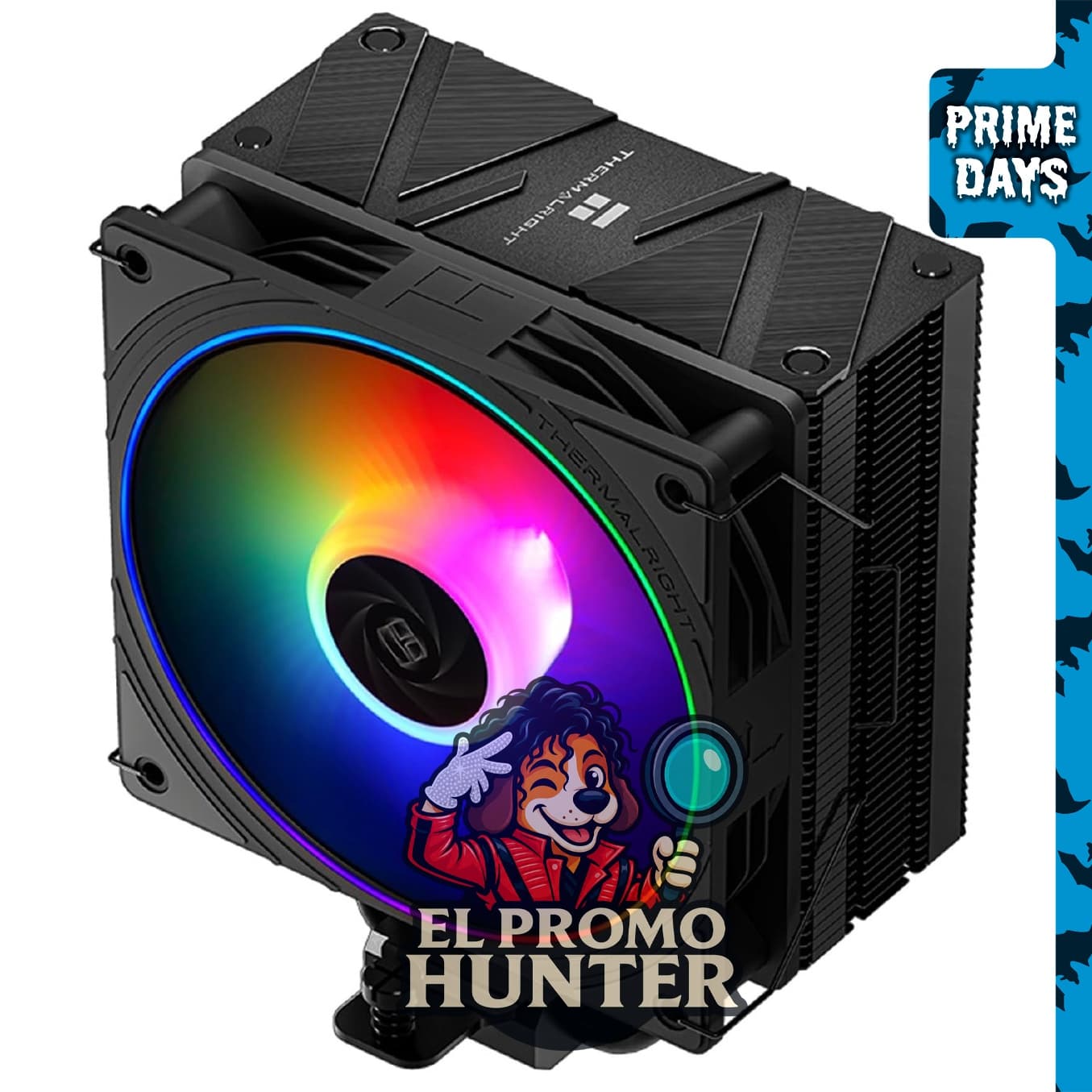 Thermalright Assassin Spirit 120 EVO, enfriador de CPU negro con ventilador ARGB PWM de 12 cm, compatible con Intel y AMD.