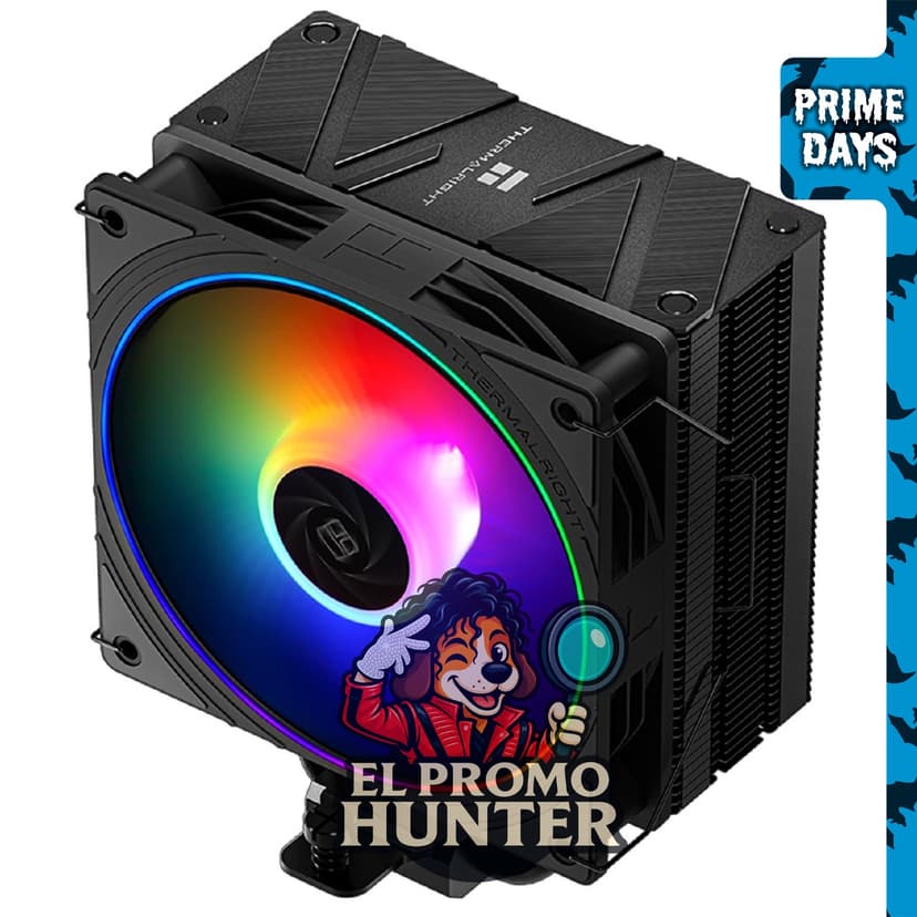 Thermalright Assassin Spirit 120 EVO, enfriador de CPU negro con ventilador ARGB PWM de 12 cm, compatible con Intel y AMD.