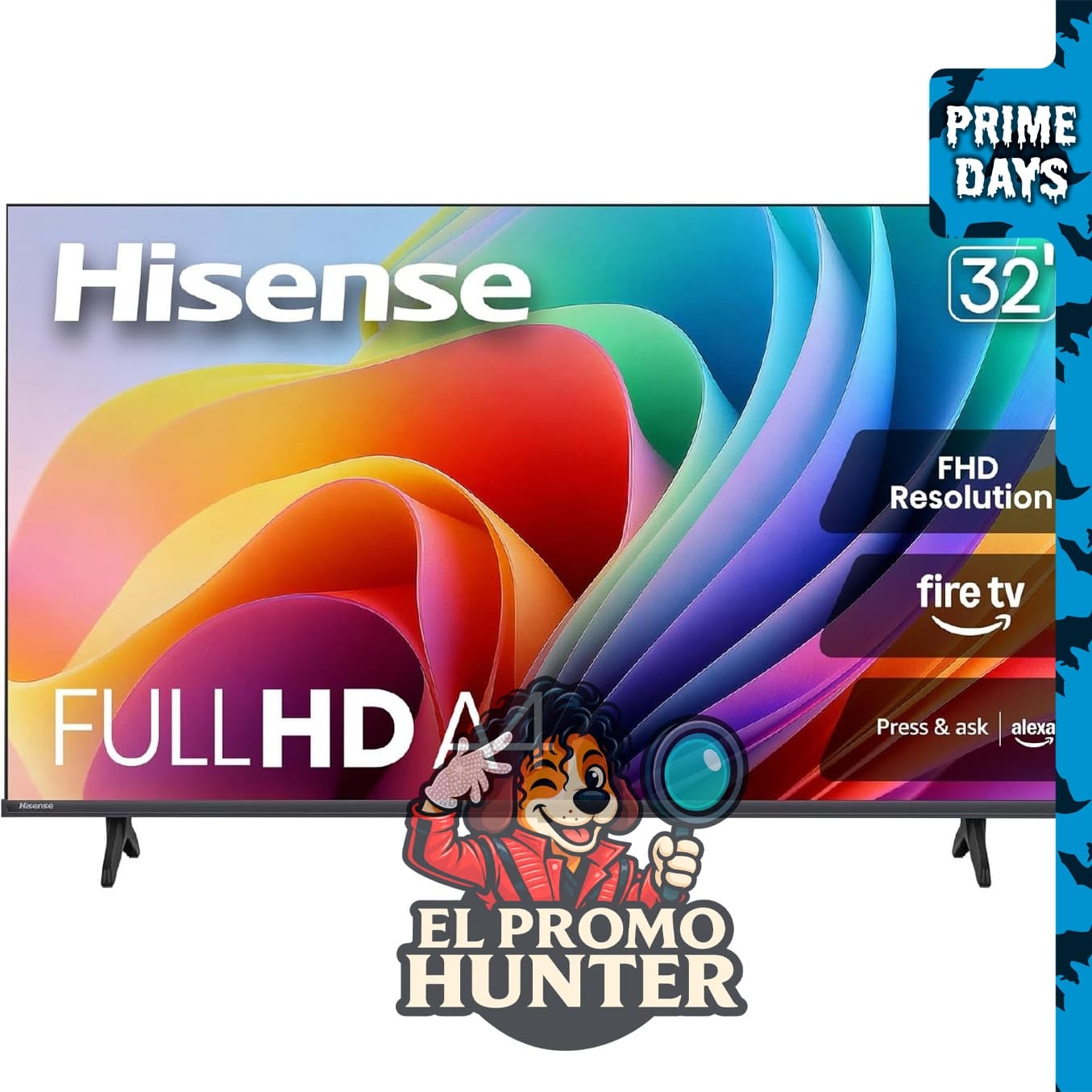 Hisense Smart Fire TV de 32" (81 cm) Serie A4 FHD 1080p (32A4NF, Modelo 2025) con DTS Virtual: X y Alexa integrado.