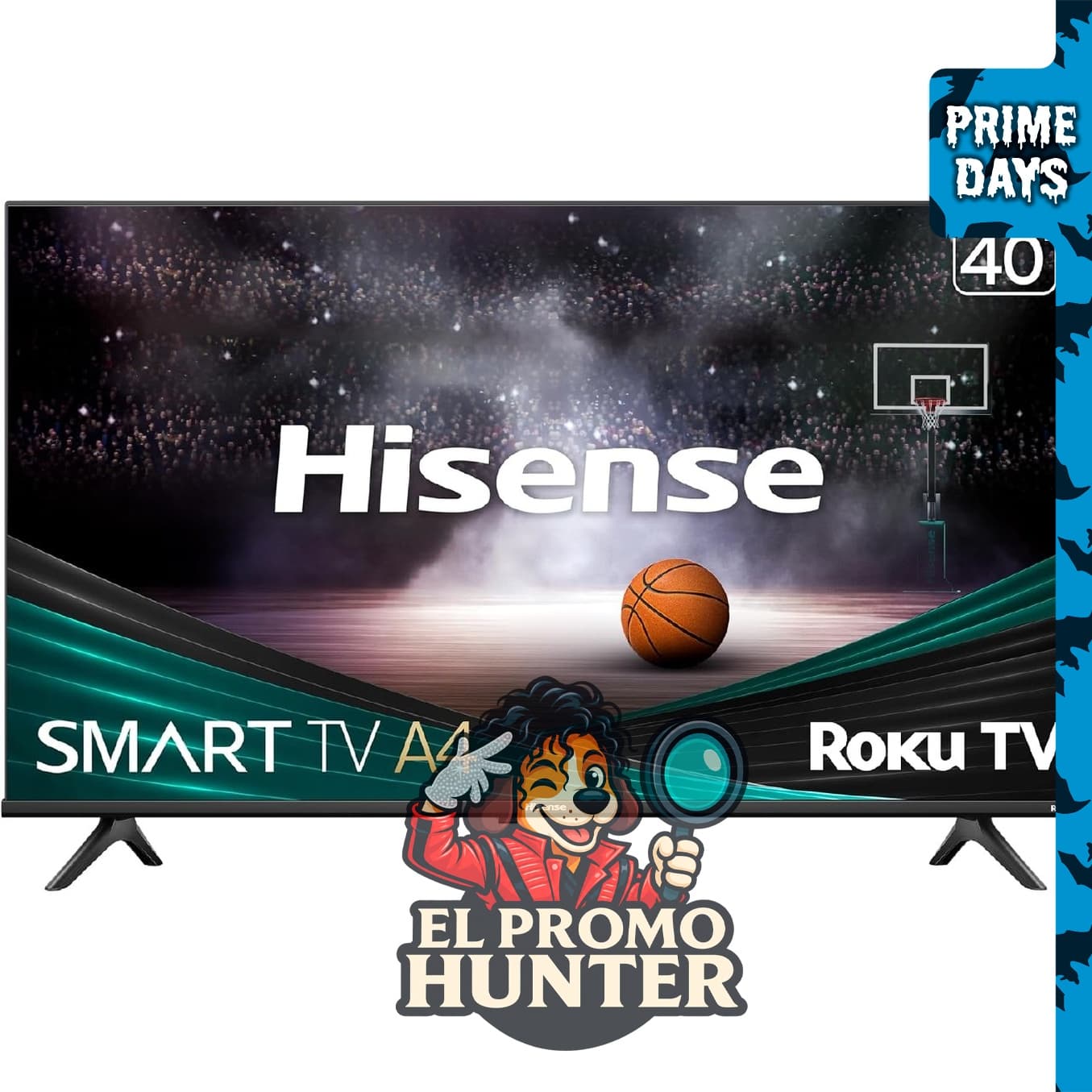 Hisense Smart Roku TV 40A4NR de 40" (102 cm) FHD 1080p con compatibilidad Alexa y Asistente de Google.