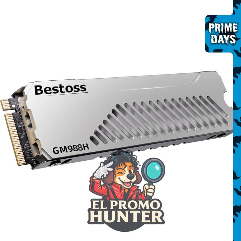 Bestoss SSD PCIe Gen4 NVMe M.2 2280 de 1 TB con disipador de calor.