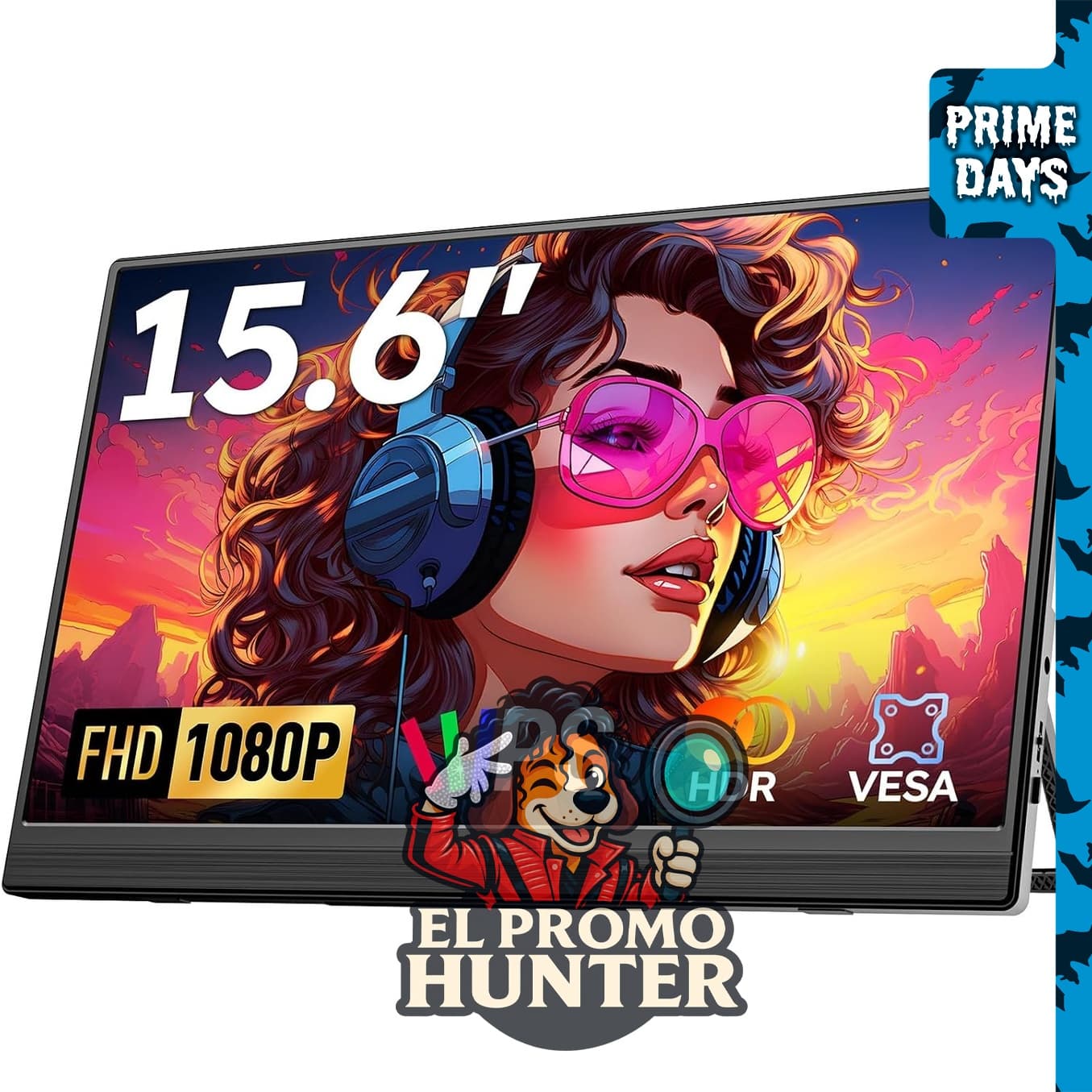 Monitor portátil Omiodo FHD 15.6" (39.6 cm) 1080P Ultra-Slim USB-C.