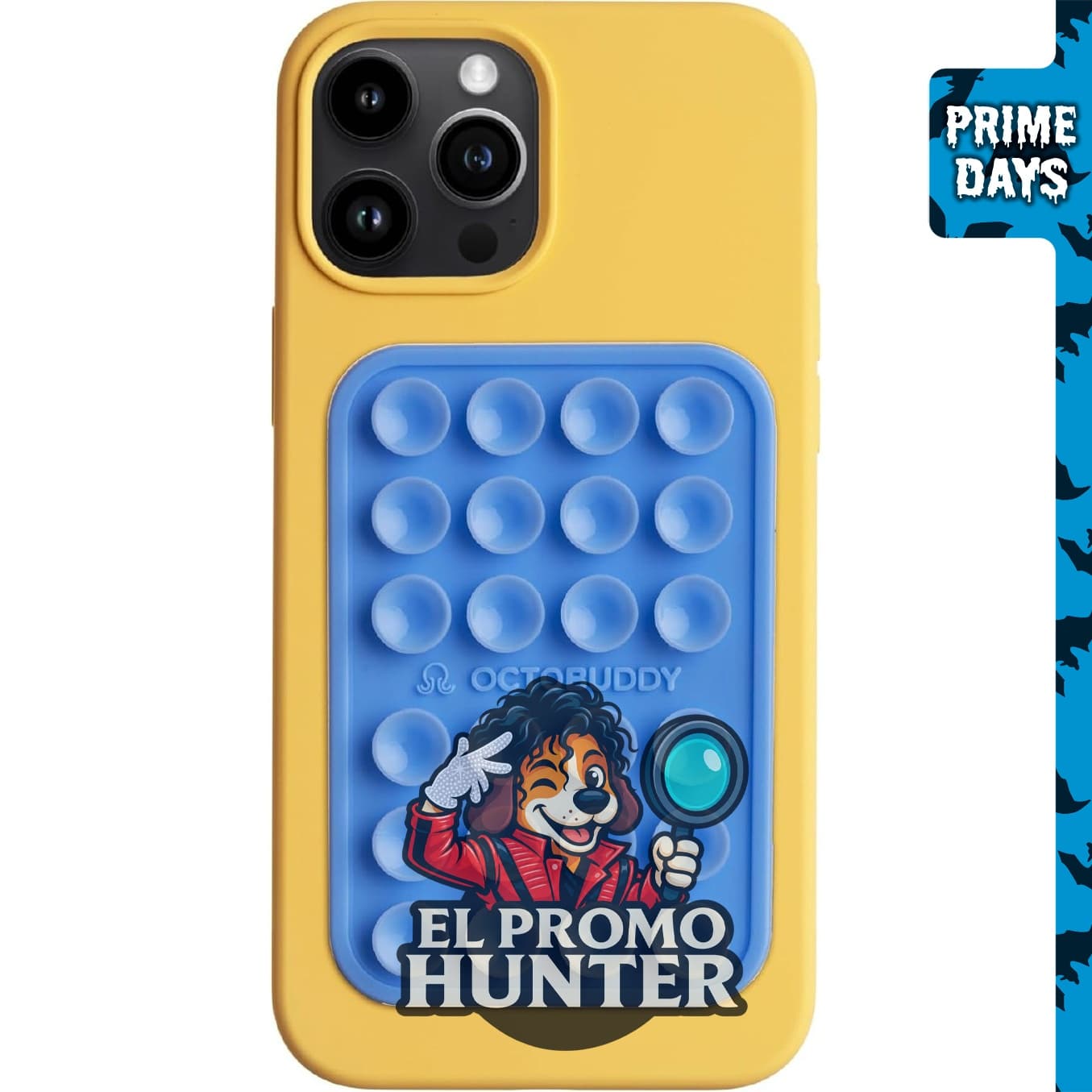 OCTOBUDDY Classic MAX - Funda adhesiva de silicona con succión para teléfonos, compatible con iPhone y Android, dimensiones 6.6 cm x 10 cm.