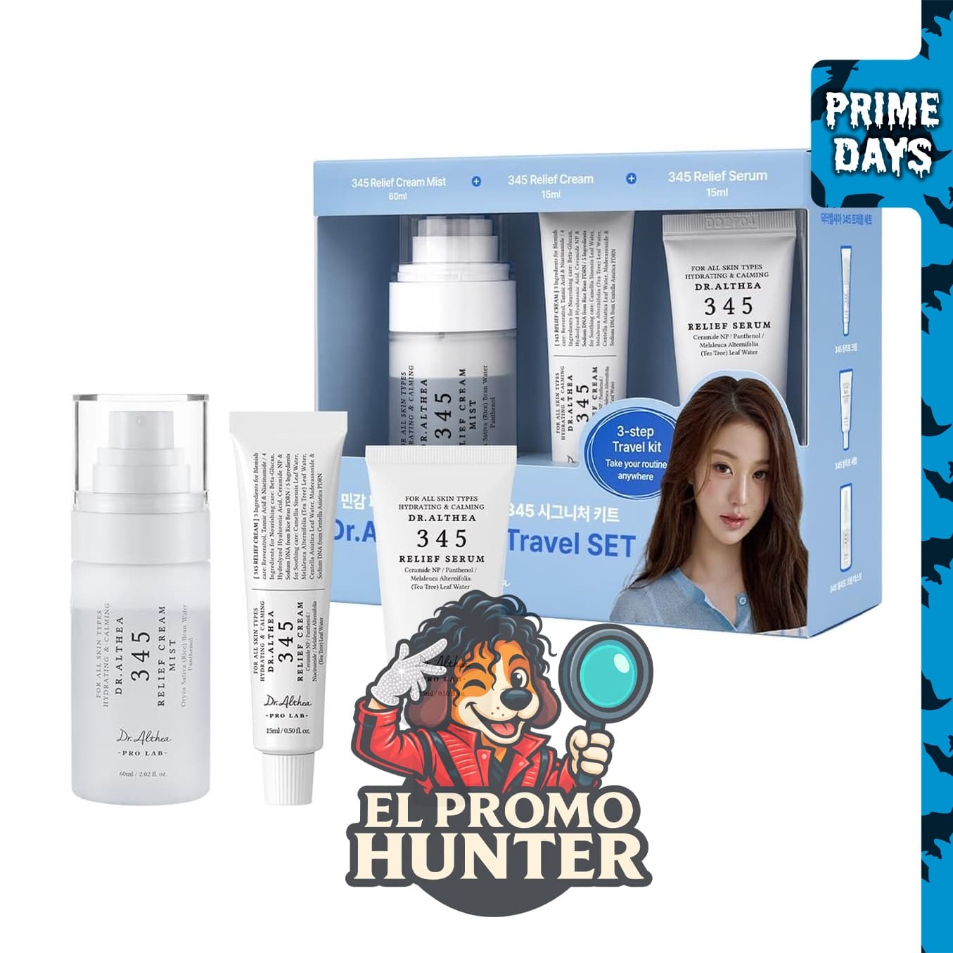 Dr.Althea Kit de viaje 345, juego de 3 productos de cuidado de la piel vegano.