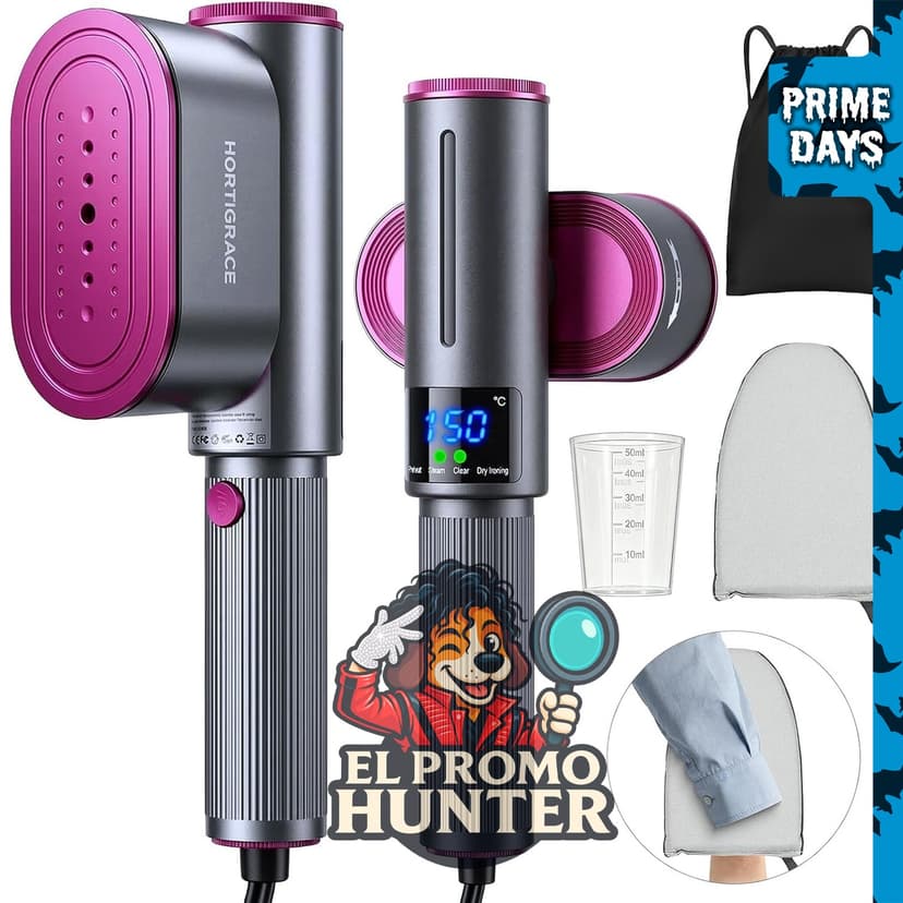 HORTIGRACE Travel Steamer, plancha y vaporizador 2 en 1 para ropa.