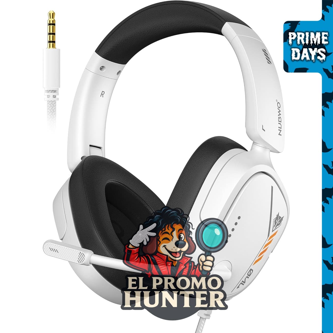 NUBWO HG04L Auriculares Gaming para PS5/PS4, Xbox Series X|S/Xbox One, Switch, 250 g, micrófono unidireccional.