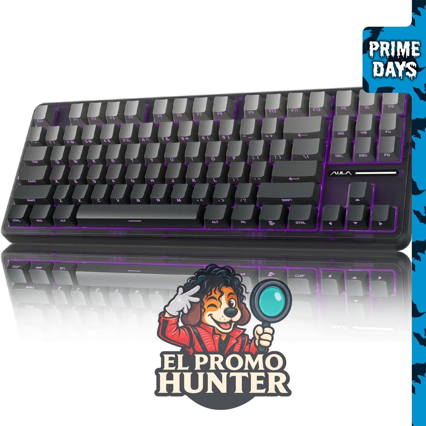 AULA F87 Pro Teclado Mecánico Inalámbrico, tri-mode BT5.0/2.4GHz/USB-C, interruptores pre-lubricados, teclas PBT.
