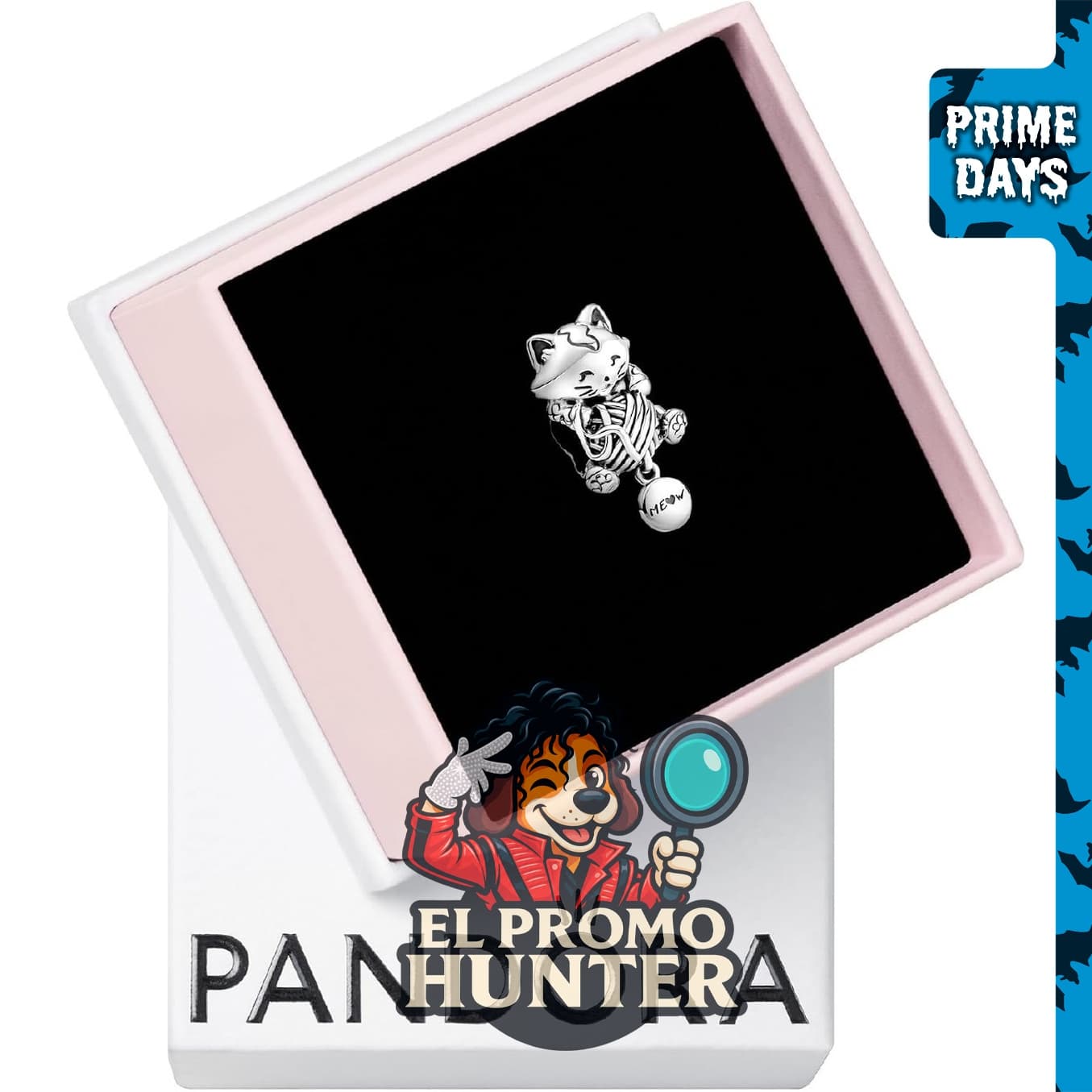 PANDORA Charm de bola de gatito y hilo, accesorio de joyería para mujeres.